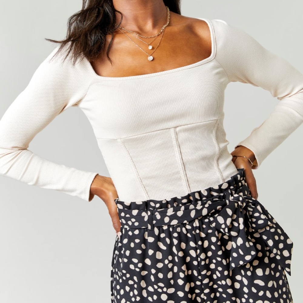 Ribbed corset crop top